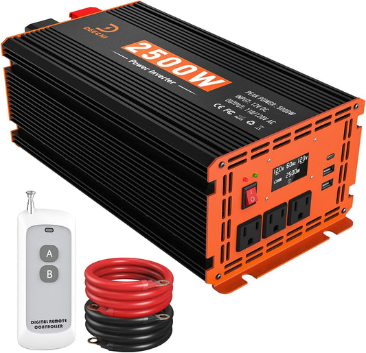 DEECHI 2500 Watt Power Inverter 12V DC to 110V/120V AC Converter