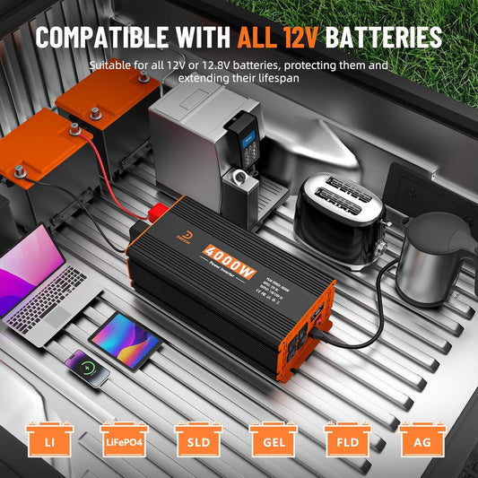 DEECHI 4000 Watt Power Inverter 12V DC to 110V/120V AC Converter